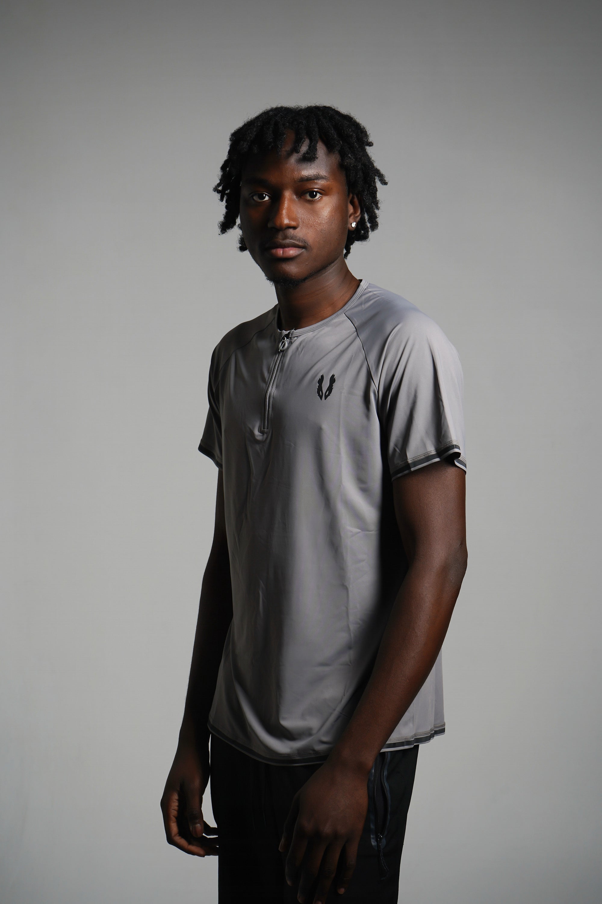 Grey Zip-Top Training Shirt
