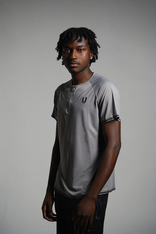 Grey Zip-Top Training Shirt