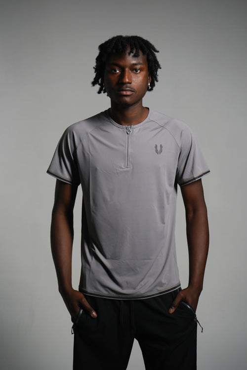 Grey Zip-Top Training Shirt